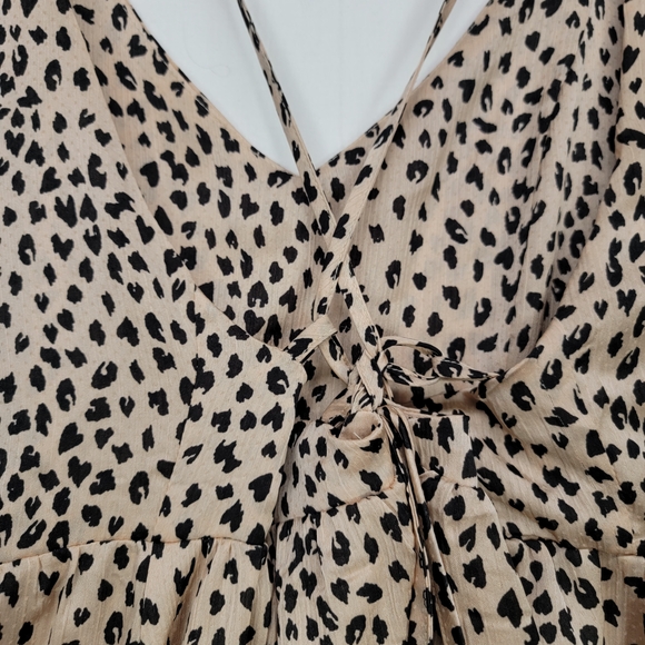 Cupshe Leopard Animal Print V Neck Lace Up Slip Maxi Dress Size Small - Picture 8 of 10